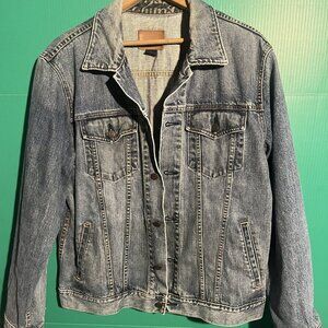 GAP Denim Trucker Jacket Men’s L Blue 100% Cotton Vintage Classic Faded Wash